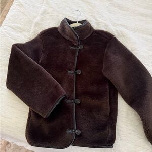 H&M Dark Brown Faux Fur Jacket, Sz XXS